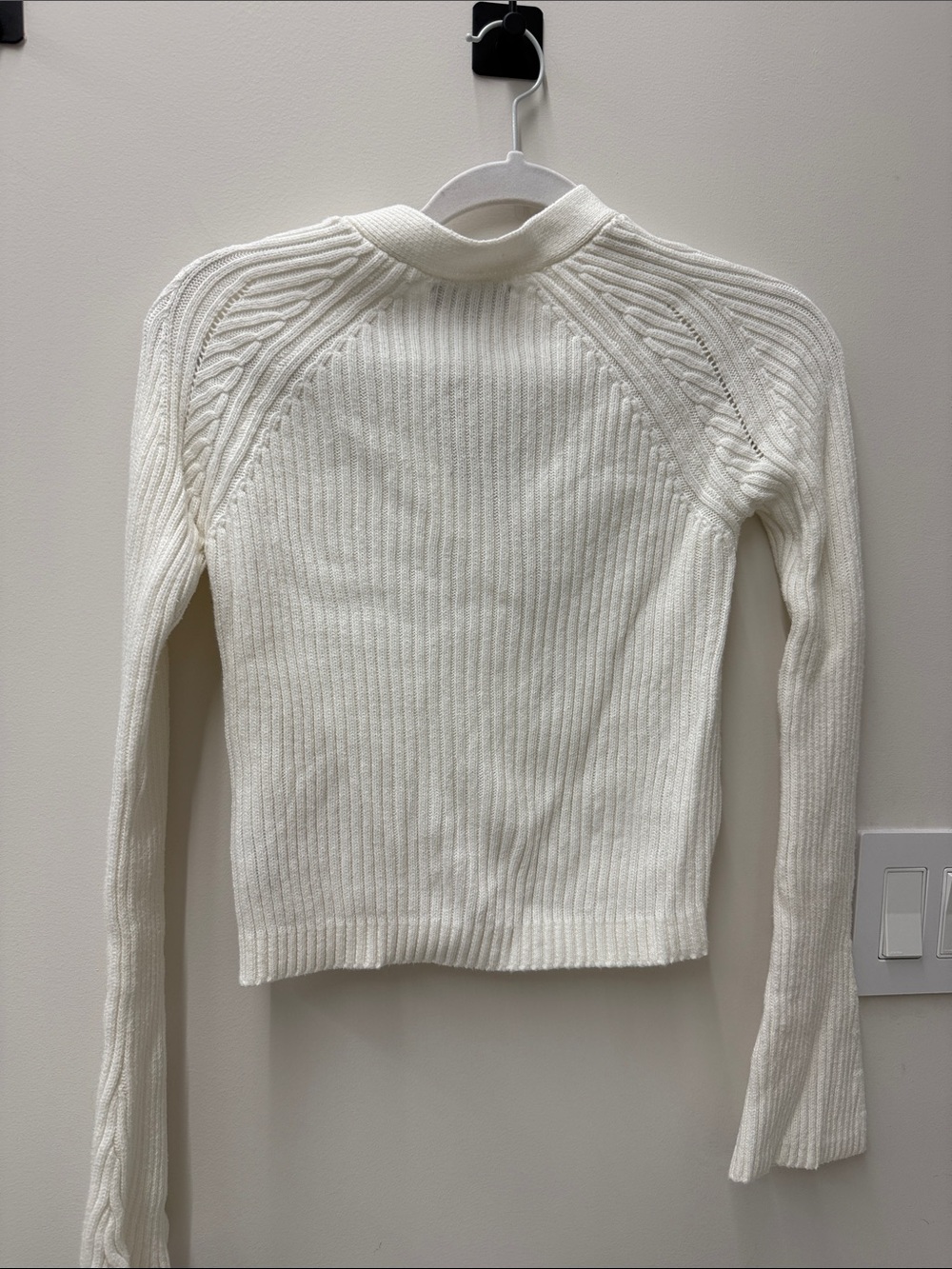 ASOS White Ribbed V-Neck Button-Up Cardigan - Picture 5 of 5